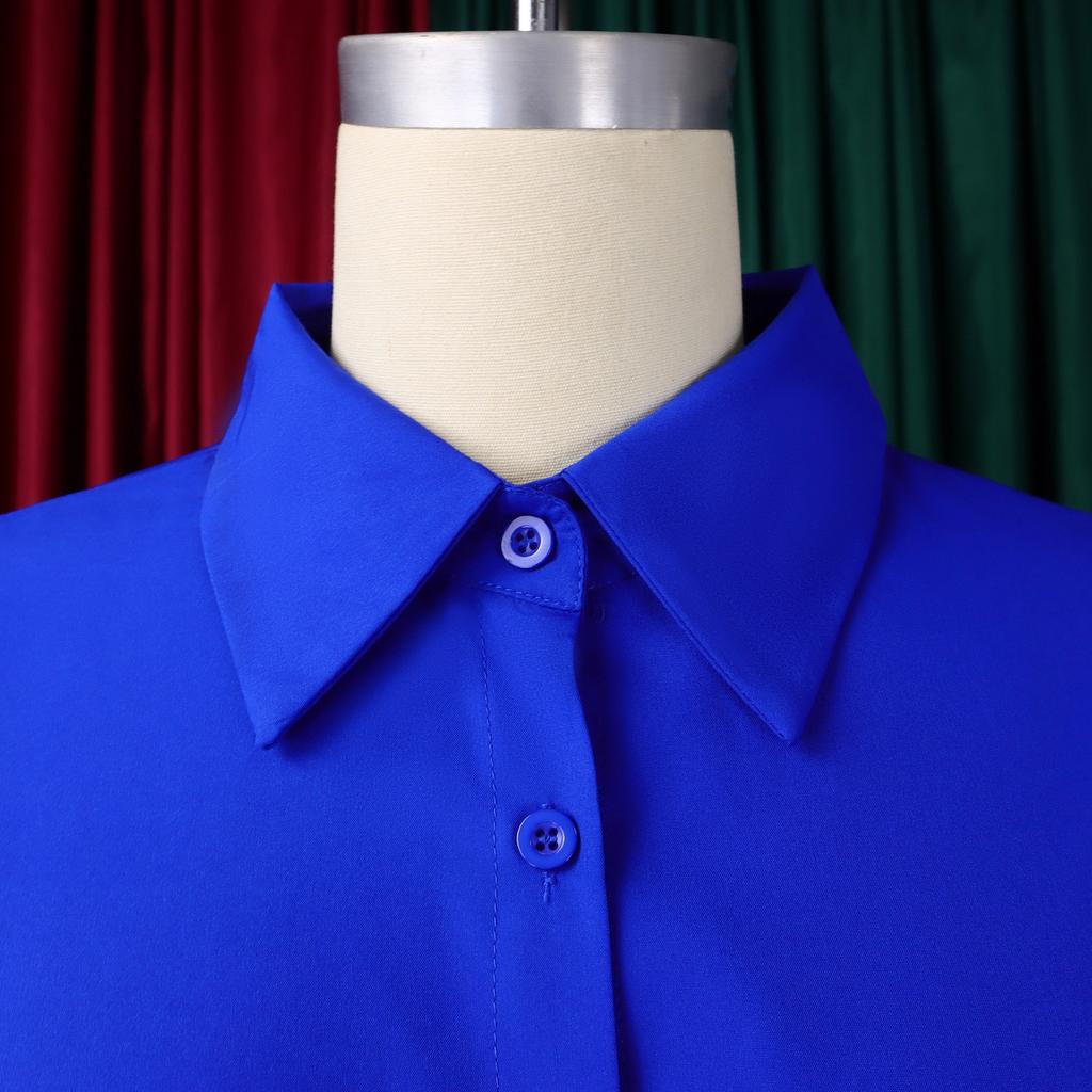 Abiti Camicia Eleganti da Donna con Collo a Revers Monopetto Vestito Dritto Estate 2026 Vestito Lento Taglie Forti