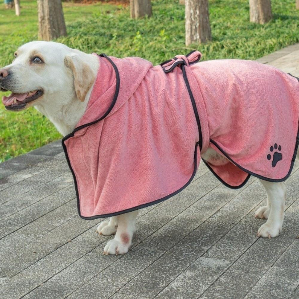High Absorbency Dog Bathrobe Hooded Quick Drying Towel Dog Bath Towels  for Cleaning Grooming