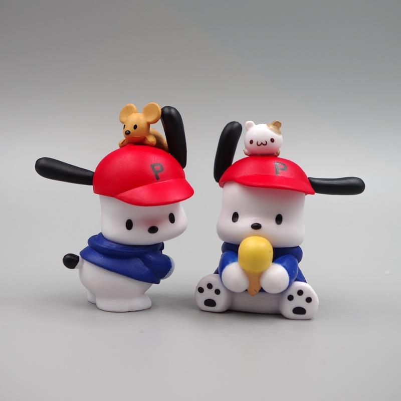 

Две аниме-фигурки Мультяшный Каваи Почакко DIY Декорация Игрушка для девочки Комната Настольные украшения Подарки на день рождения