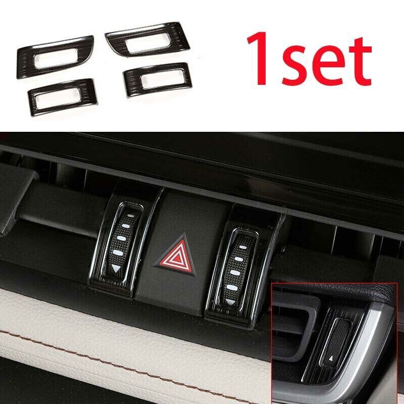 Middle Air Outlet Vent Cover Trim 4PCS Titanium For Toyota RAV4 - Black