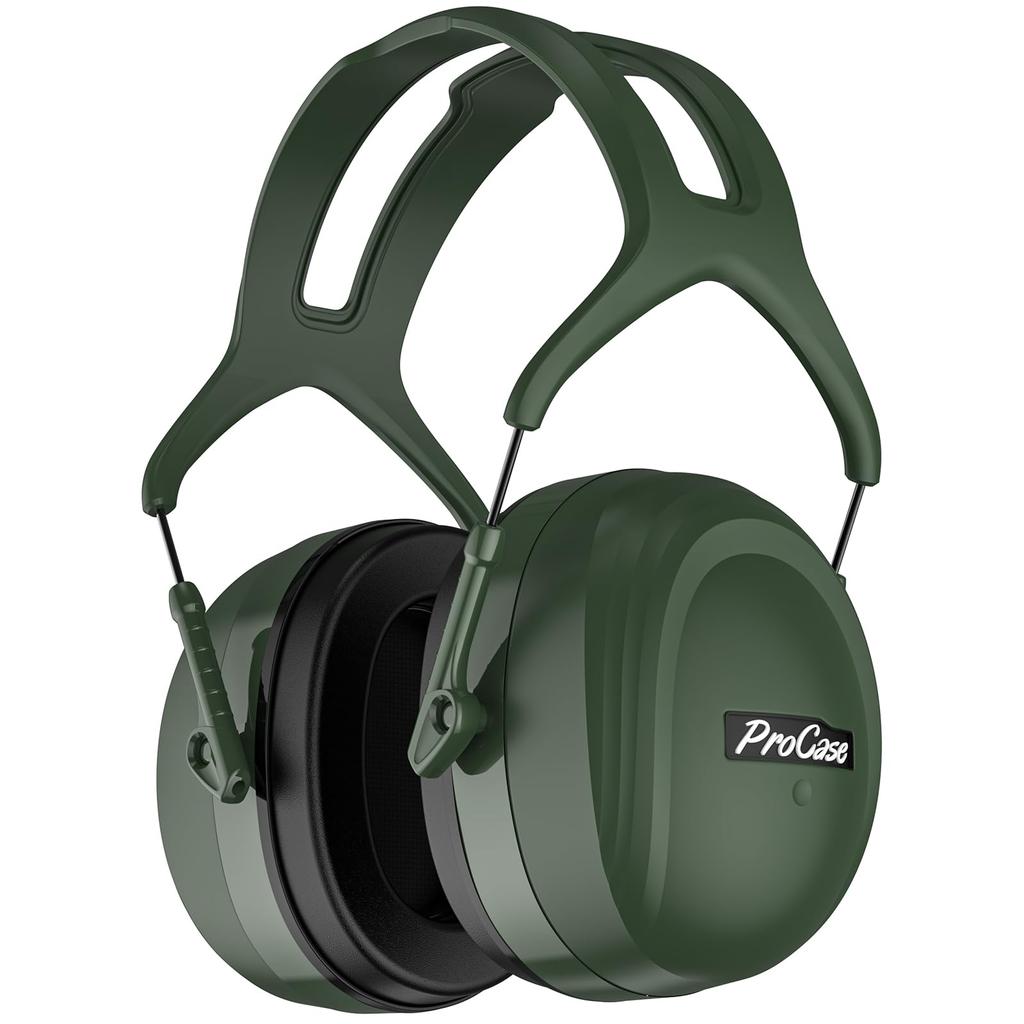 ProCase Adult Noise Cancelling Earmuffs with Adjustable Hearing Protection Noise Reduction 30dB NRR Green Headband, Headphones, Rate -