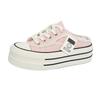 Baotou slippers women's summer outer wear 2025 new canvas shoes without heel versatile students half drag thick soles ins tide