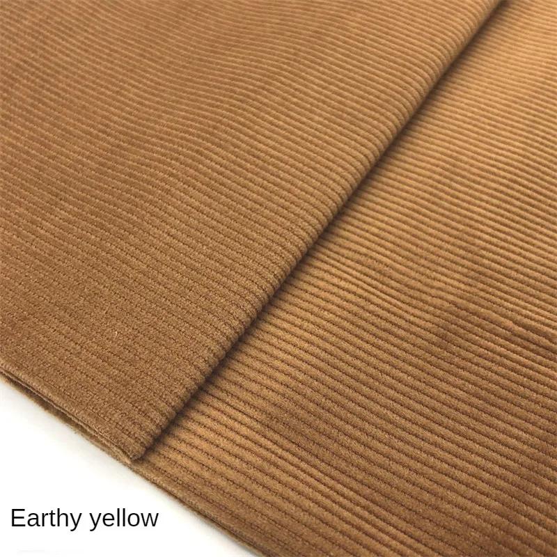 Pure Cotton Corduroy Fabric Medium Striped By The Meter for Clothes Dresses Pants Coats Sewing Cloth Soft Breathabe White Blue