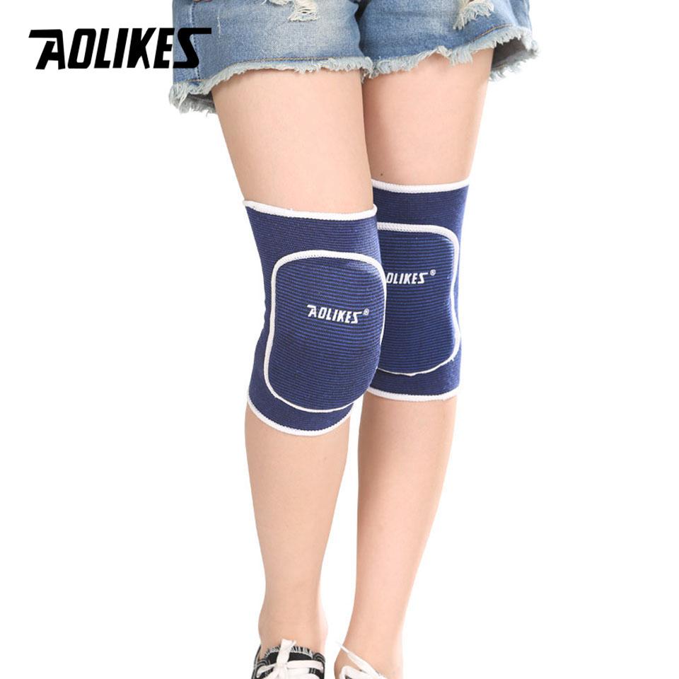 

Aolikes 1 Pair Kids Thick Sponge Knee Support Dance Volleyball Tennis Knee Pads Sport Gym Kneepads Children Knee Protection M
