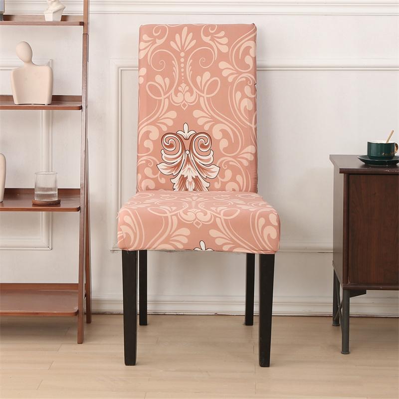 1PC Bedruckter Stuhlbezug, Stretch, waschbar, abnehmbar, große elastische Stuhlbezüge, Sitzbezug für Bankett, Hotel, Küche, Wohnzimmer