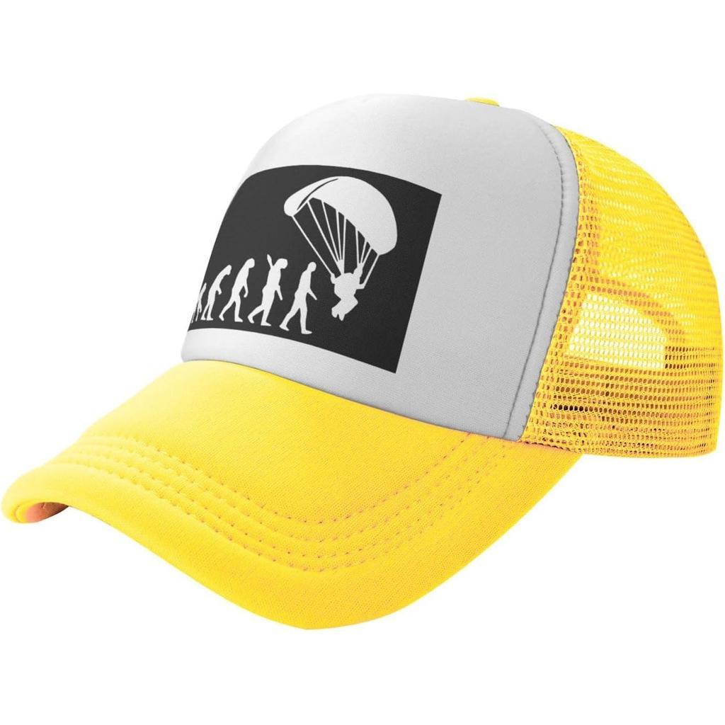 Paragliding Evolution Trucker Hat Polyester Mesh Baseball Snapback Cap for Adults Casual