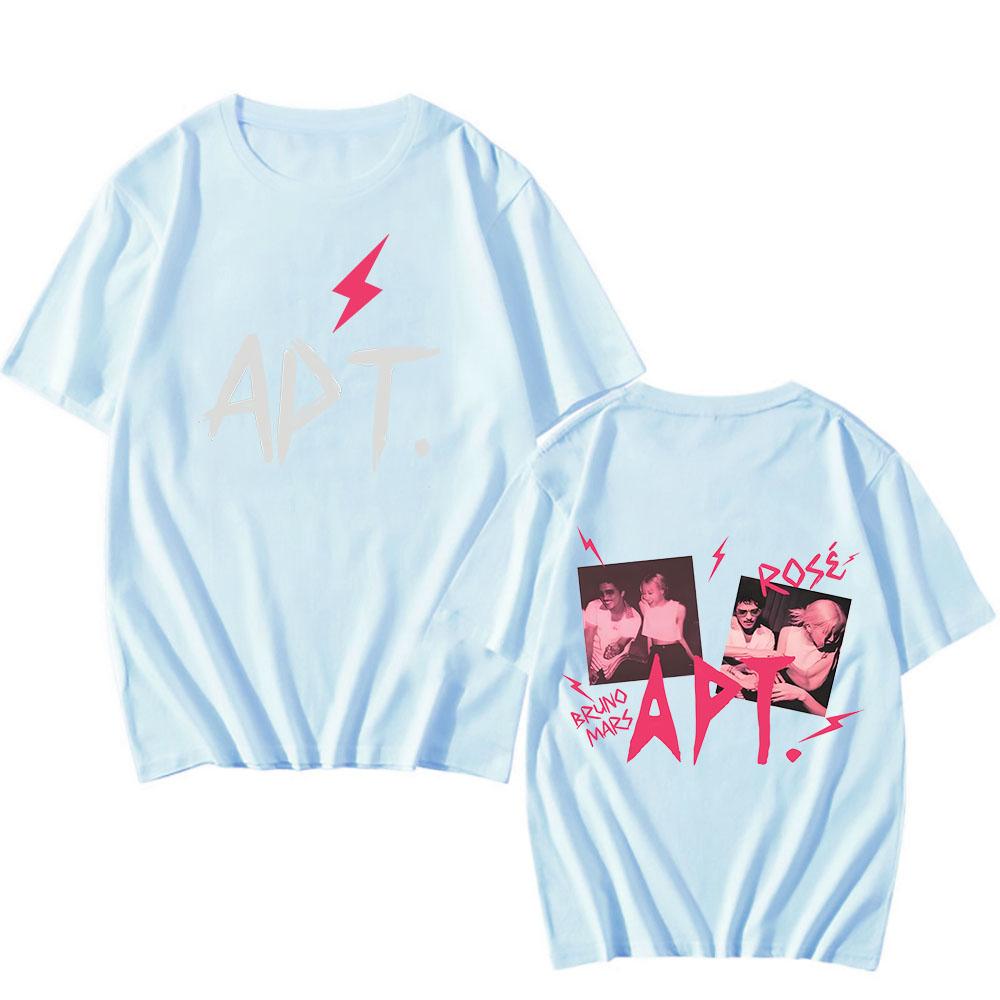 ROSÉ Bruno Mars APT Píseň Tričko Grafický Tisk Hip Hop Vintage Tričko Krátký Rukáv Harajuku Tričko Unisex Bavlněná Trička