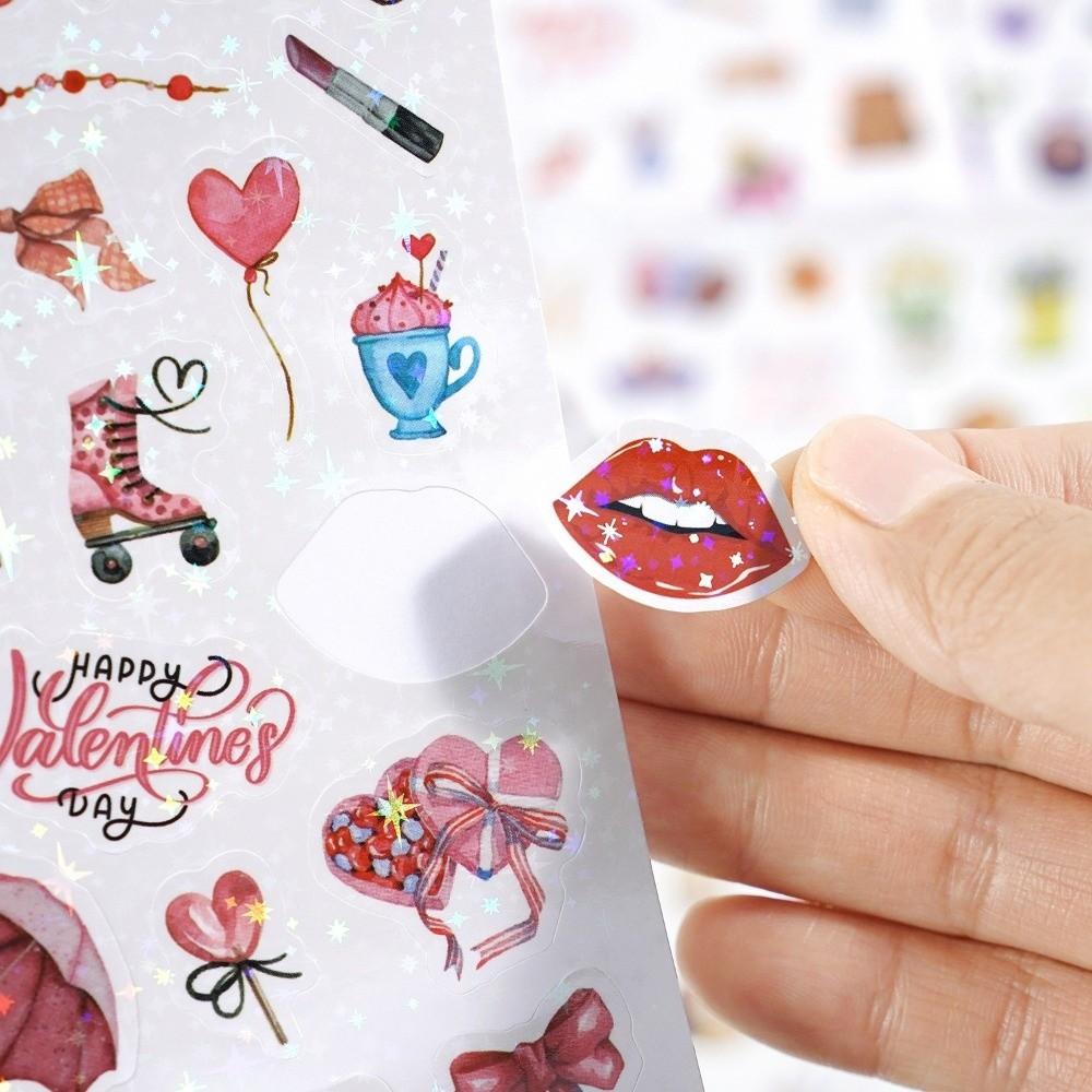 A Set Colorful Laser Journal Stickers Holographic Effect Scrapbook Stickers  Scrapbooking