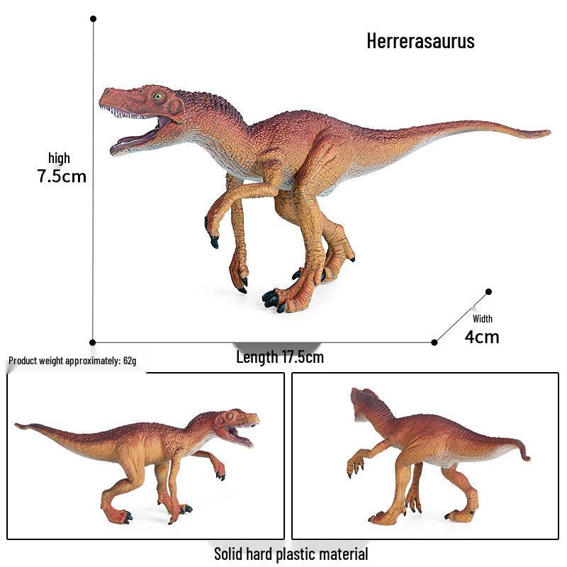 Dinosaur Figurines: Jurassic Herrerasaurus & Black T-Rex Models for Children