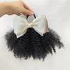 2pcs/ Luxury Kids Hair Buns Kids Afro Puff Soft Like Natural Human Hair Hand Feel Marley Kinky Bulk for Hair Girl with Elastic