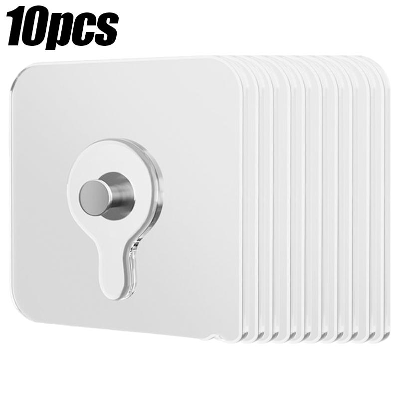 

10/150x Прозрачные настенные крючки-наклейки Без сверления Без гвоздей Самоклеящиеся Крючки-вешалки для фоторамки, часов, винтов Держатели Органайзеры 6x6cm