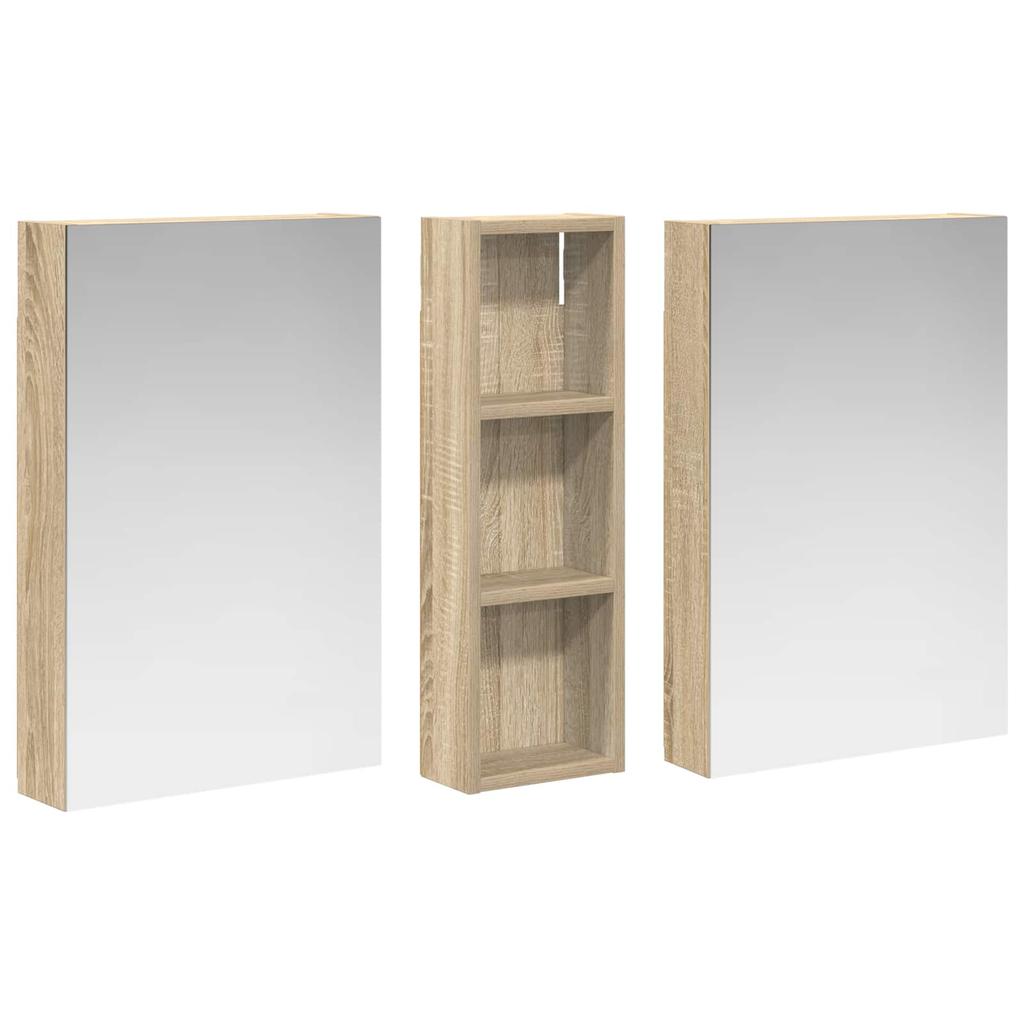 Bathroom Cabinet Set 3 Pcs 100 X 10.5 X 60.5 Cm Particleboard