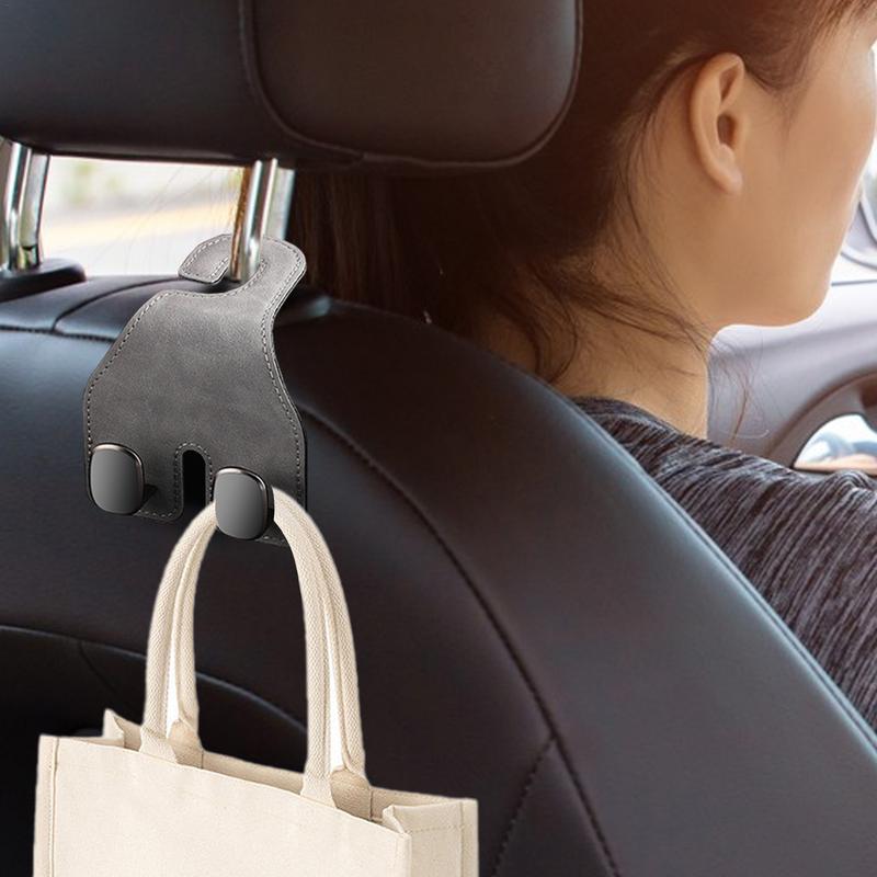

Car Seat Back Double Hook 2 In 1 Car Storage Hooks Seat Double Hooks Multifunctional Auto Backseat Hangers Headrest & Seat Hook коричневый