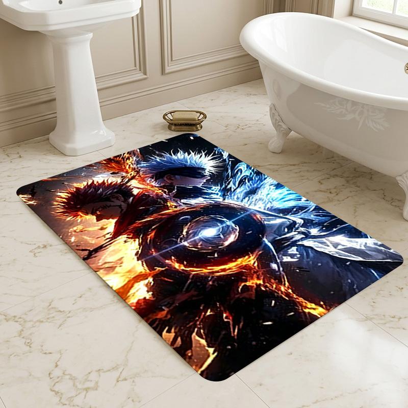 Battle Flames Ice Living Room Nonslip Area Rug Soft Carpet For Bedroom Game Playroom Sofa Office Home Decor Doormat Christmas Gift C9261102