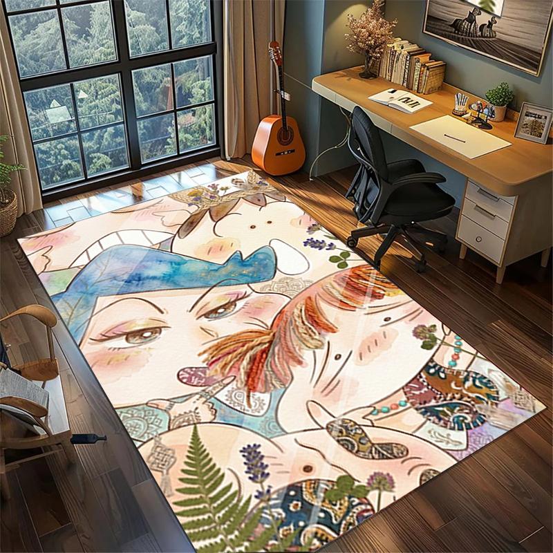 Large Area Crayon Shin-chan Rug Non Slip Washable Floor Mat Bedroom Gamer Room Decor