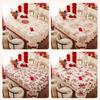 Wedding Festive Red Tablecloth Waterproof And Oil-Proof Leave-In Light Luxury High-End Coffee Table Tablecloth Cover Red Meal