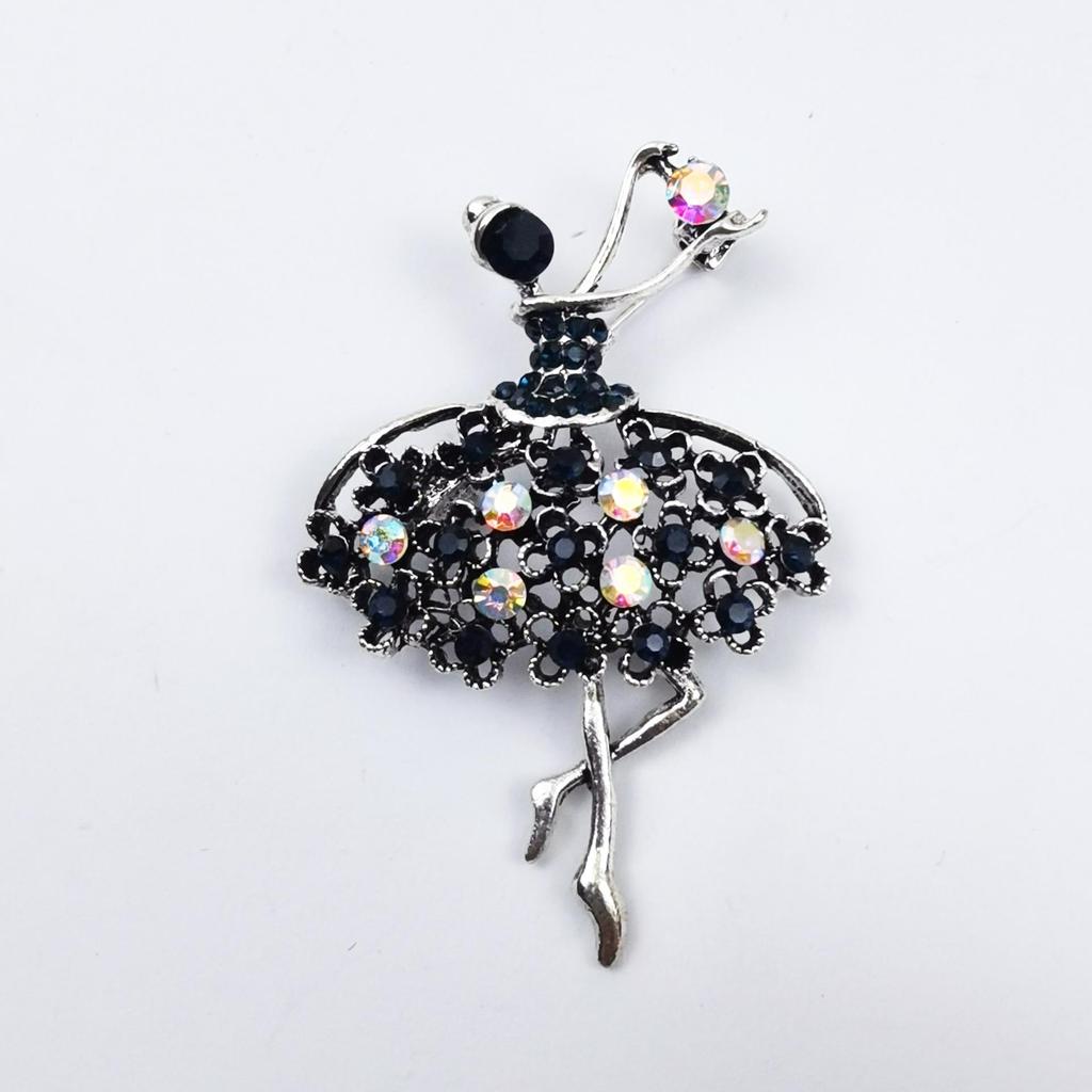 Cartoon tanzendes Mädchen Strass-Brosche - Elegantes Damen-Revers-Anstecker-Accessoire