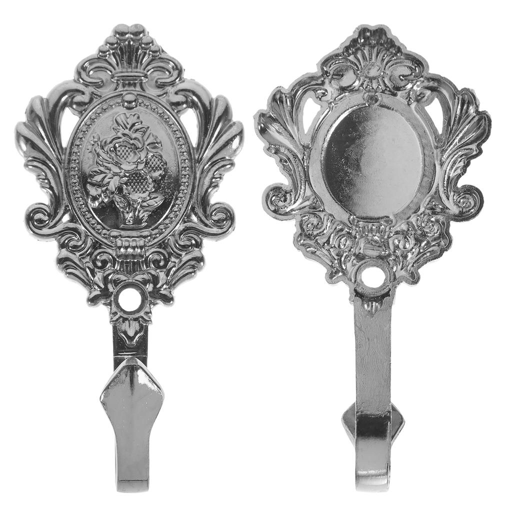 2Pcs Zinc Alloy Curtain Holdback Vintage Bronze Rose Carve Design Wall Hooks for Curtains Drapery Tieback Decor 95x5cm