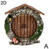 Miniature Fairy Door Figurines Statues for Outdoor Yard Art Garden Tree Decor Accessories With Engraved Design Fairy Garden Door