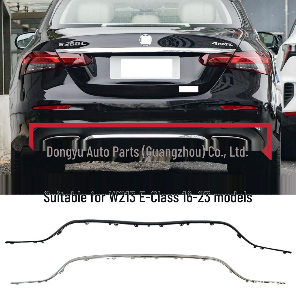 Suitable for Mercedes-Benz W213 E-Class (2016-2023) AMG Rear Bumper Bright Strip 2138856601, 2138857001.