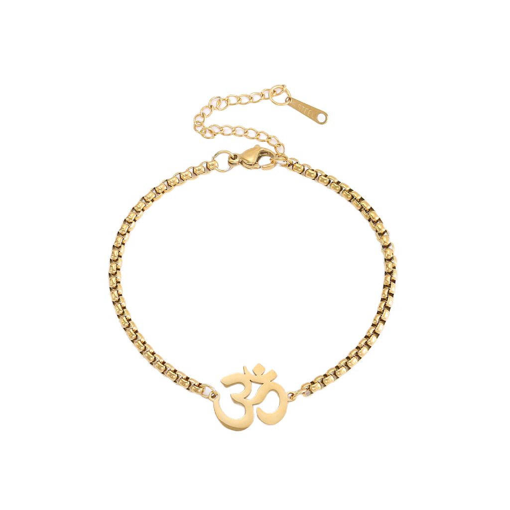Indian Yoga OM Symbol Pendant Pearl Chain Bracelet Trendy Necklace for Men and Women