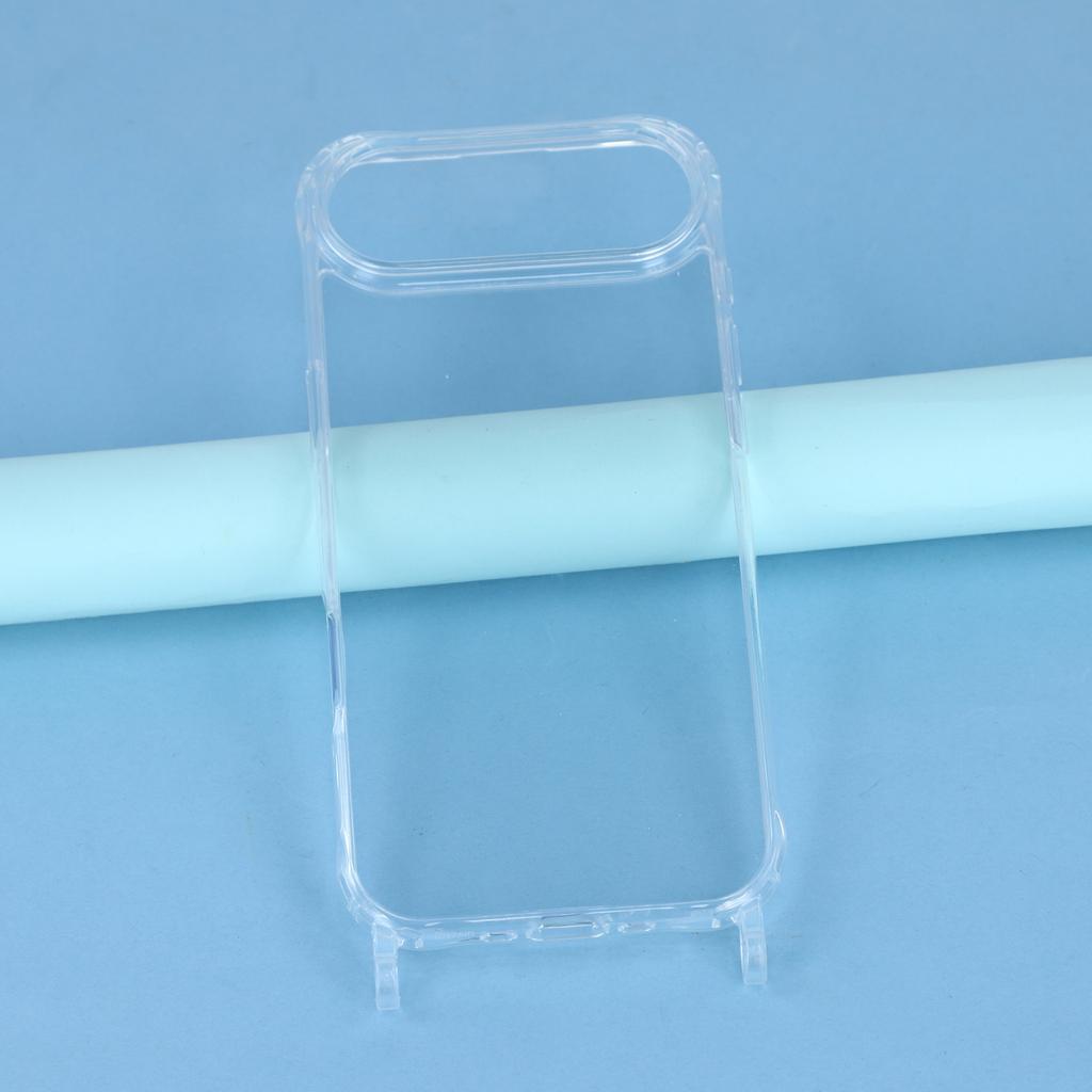 For iPhone Air Case PC+TPU 1.5mm Clear Phone Cover with Lanyard Holes