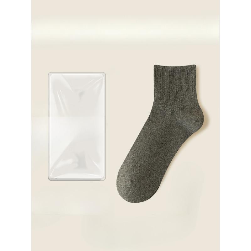 Men Winter New Style All Purpose Warm Solid Color Anti Pilling Sweat Absorbing Sports Cotton Socks