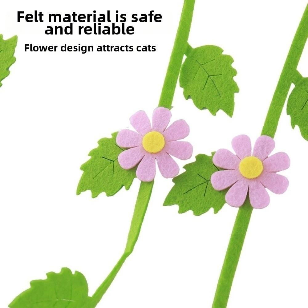 Felt Teaser Cat Wand Flower Leaf Shaped Cat Interactive Toy Cat Teaser Rod Interactive Playing