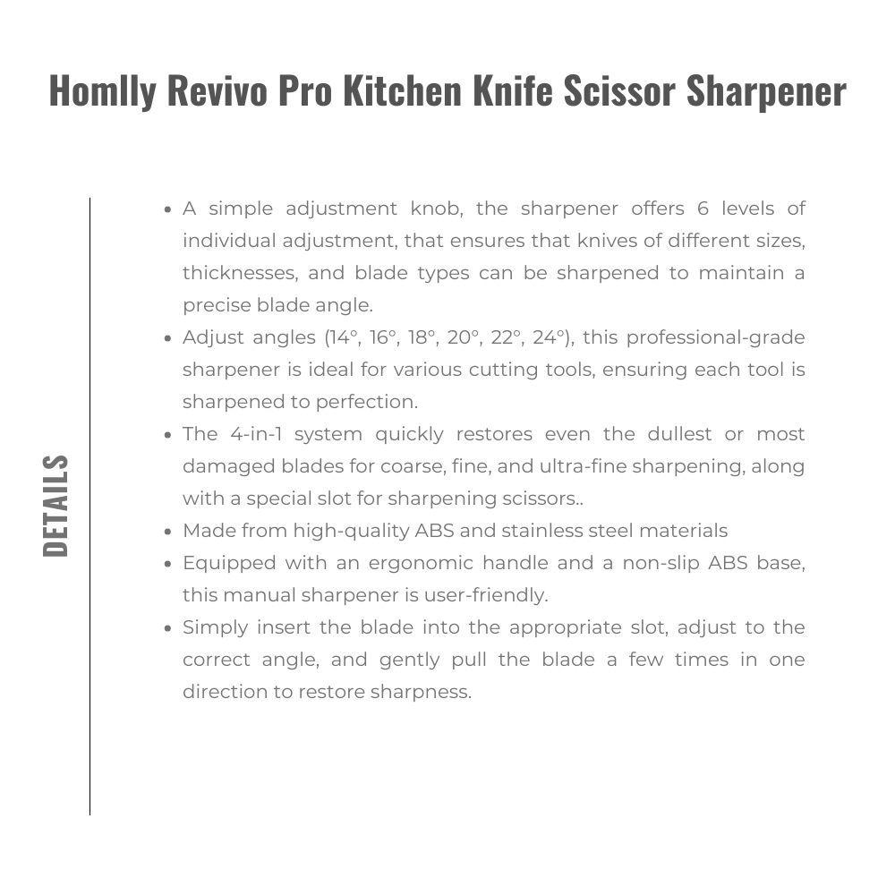 Homlly Revivo Pro Kitchen Knife Scissor Sharpener knife sharpener