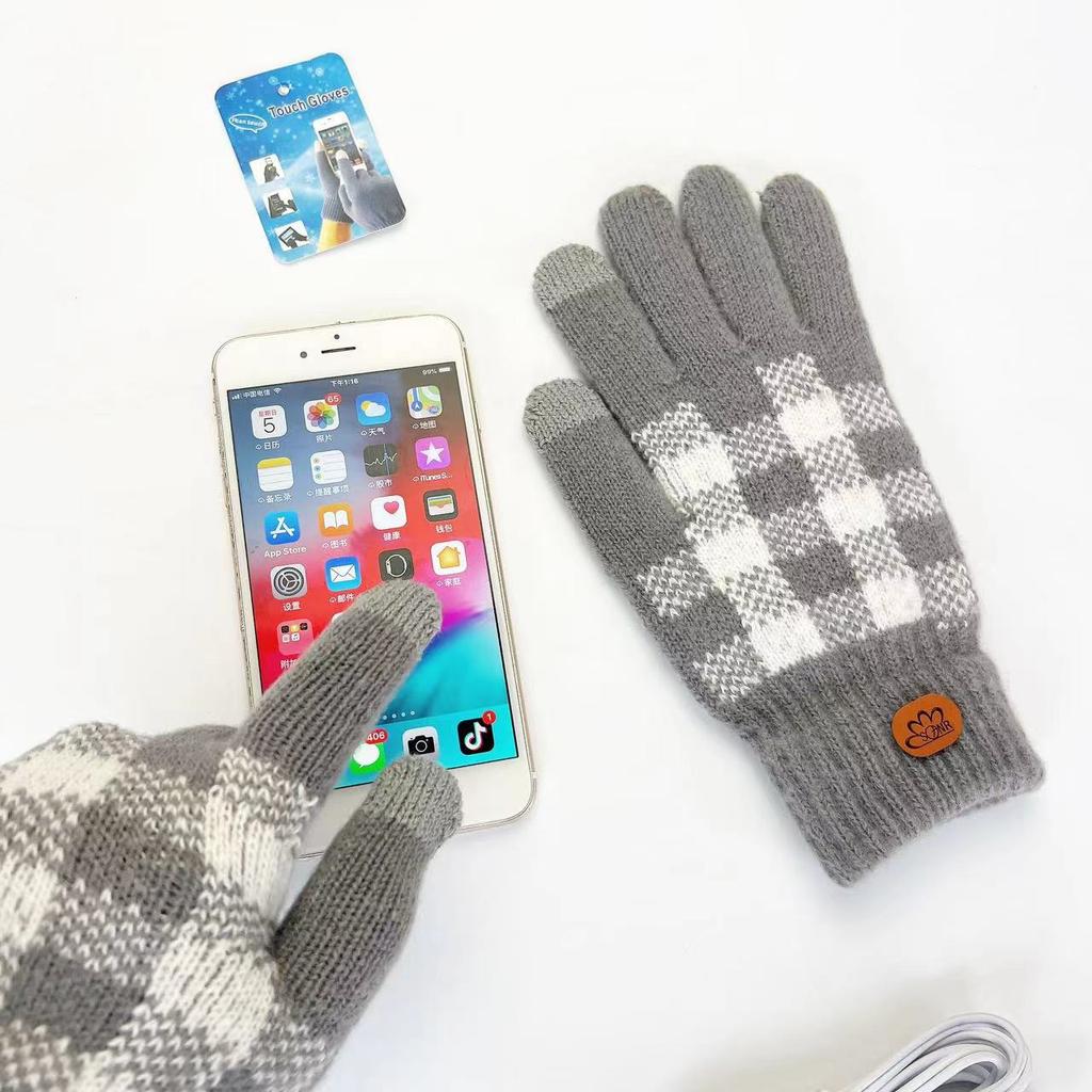 USB Electric Heating Gloves Quality 5-finger Jacquard Hand Warmer Outdoor Sports Cycling Warm Fashion Commuting