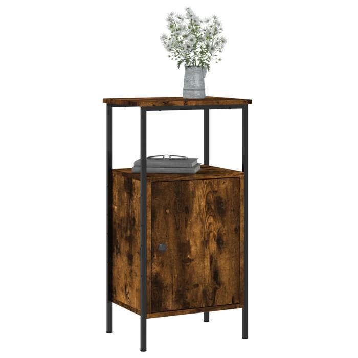 VidaXL Bedside Table Smoked Oak 41x31x80 Cm Engineered Wood 825927