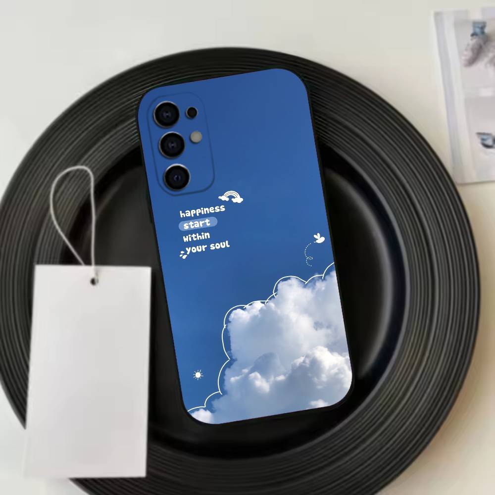 Simple Cloud Letters Pattern  Phone Case Black Silicone Soft For Samsung S25,S24,S21,S22,S23,S30,Ultra,S20,Plus,Fe,Lite