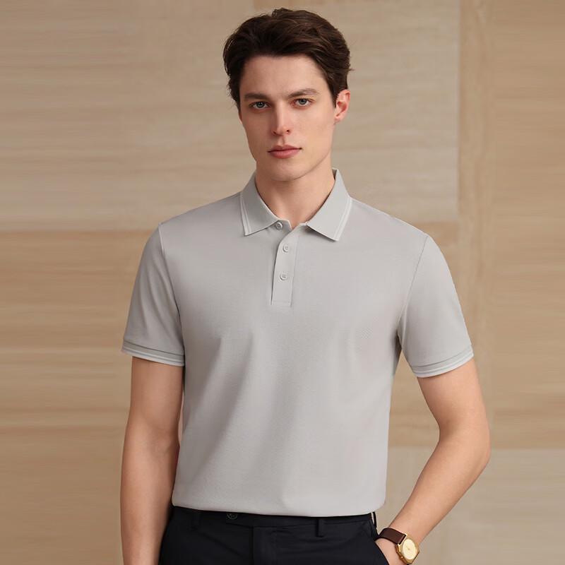 Fengmao Men s Pure Cotton 7A Antibacterial Cooling Business Polo Shirt L (175)