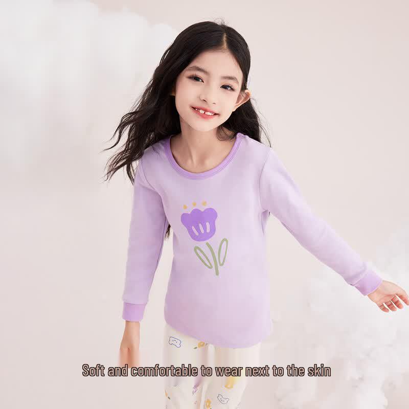 DEESHA Girls Pure Cotton Class A Thin Autumn Underwear Set
