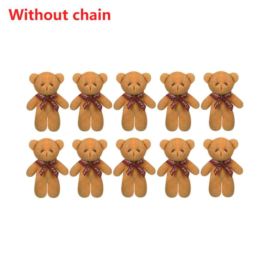 10 Pcs Mini Cute Cartoon Plush Bear Dolls Birthday Gift Wedding Party Favors DIY Accessory Supplies