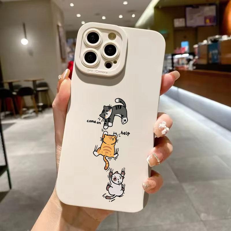 

Playful Falling Cats Pattern Phone Case for iPhone 17 16 15 14 13 12 11 16E Series Pro Max Plus Double Layer Protection iphone 15 ProMax