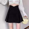 Plus Size Women's Summer High Waisted Black Fishbone Skirt Hip Covering Slimming A Line Pleated Casual All Match Versatile Skirt Trousers