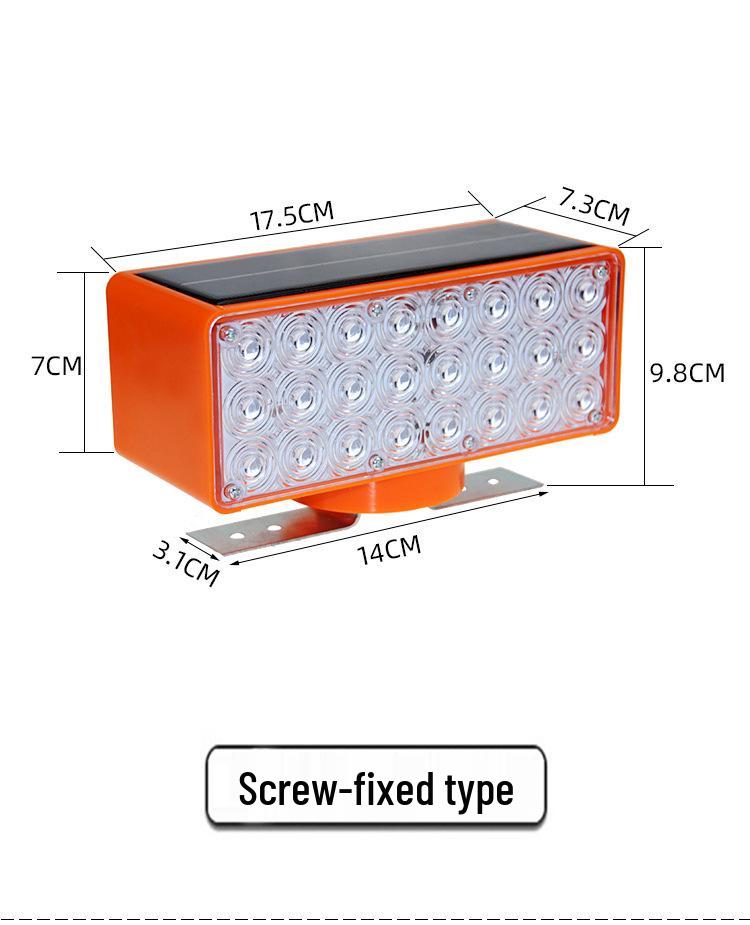 LED Solar Warning Flashing Light for Nighttime Construction and Traffic Safety