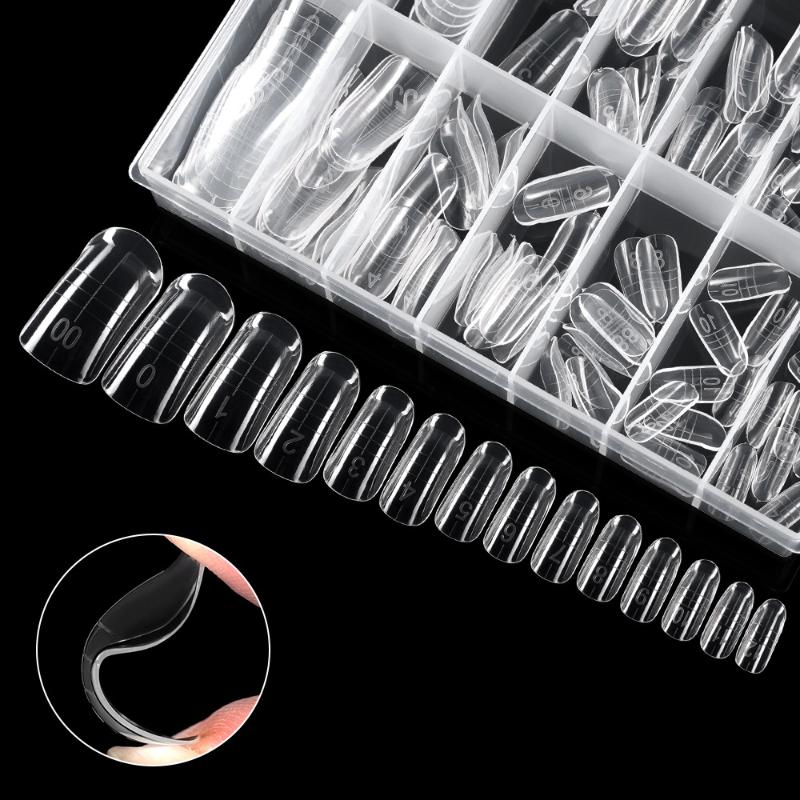 140Pcs/Box Full Cover Fake Toenail Ultra Thin Clear Press On Toe Foot Nails Tips Artificial Acrylic False Nail Art Manicure Tool