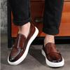 Men's Casual Shoes Fashion Leather Men Retro British Style Loafers Men Dress Shoes Outdoor Flats Monk Shoes