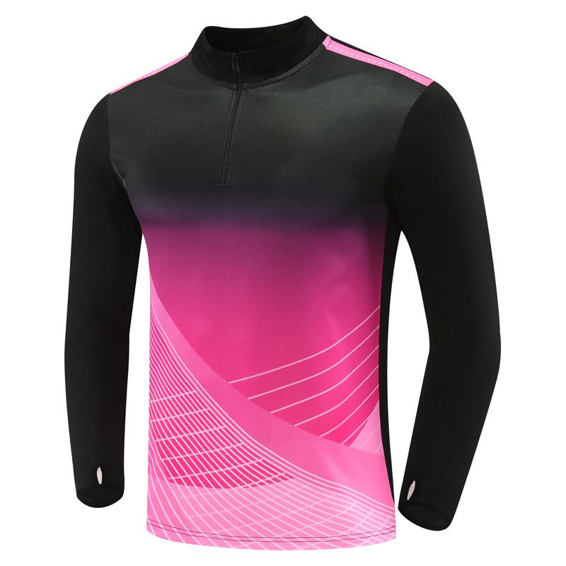 Unisex Autumn Winter Long Sleeve Football Training Suit with Half Zip for Children and Adults