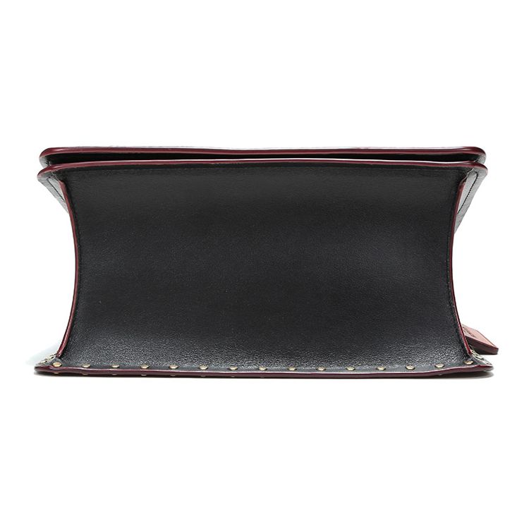 Coach Parker 23 Top Handle Camellia Studded Leather Crossbody Bag Women Handbags Brown 53349-B4NQ6