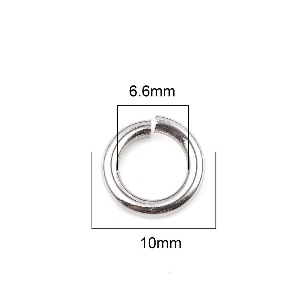 100pcs 0.5mm-1.8mm-4mm-16mm Stainless Steel Open Jump Rings Findings Round Silver Color DIY Making Keychain Necklace Jewelry