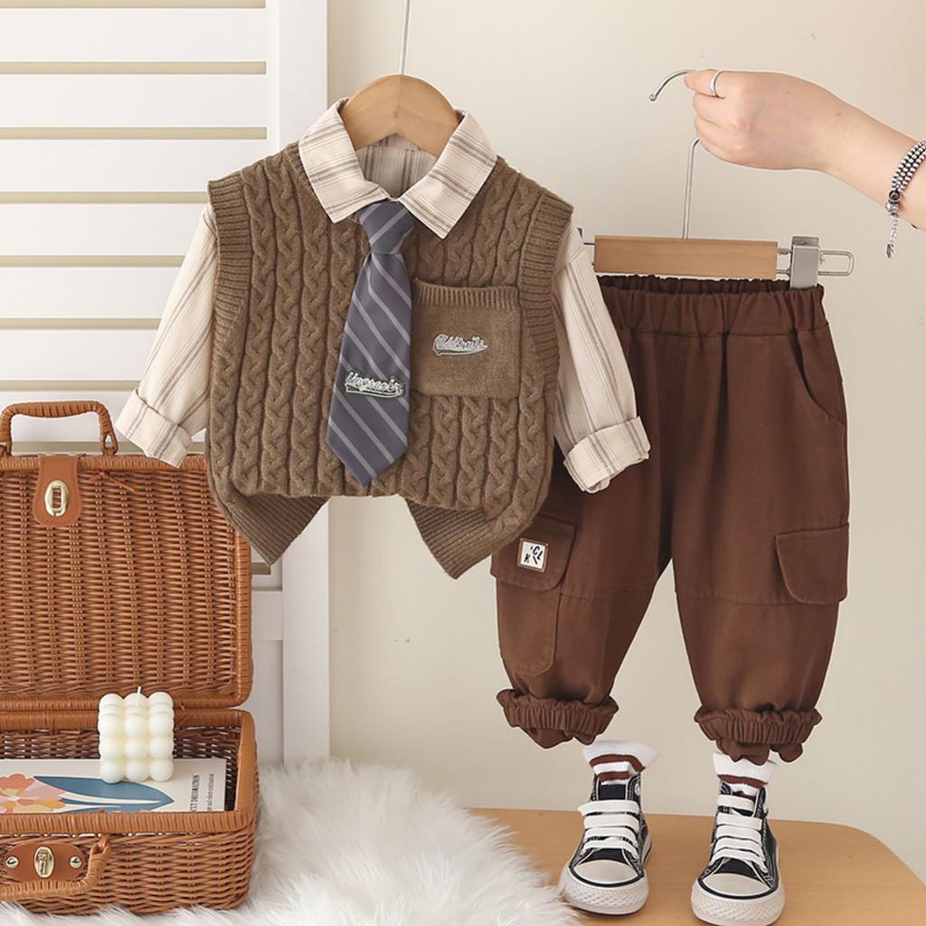 Kids Casual Long-Sleeve Set, Comfortable Daily Wear Outfits