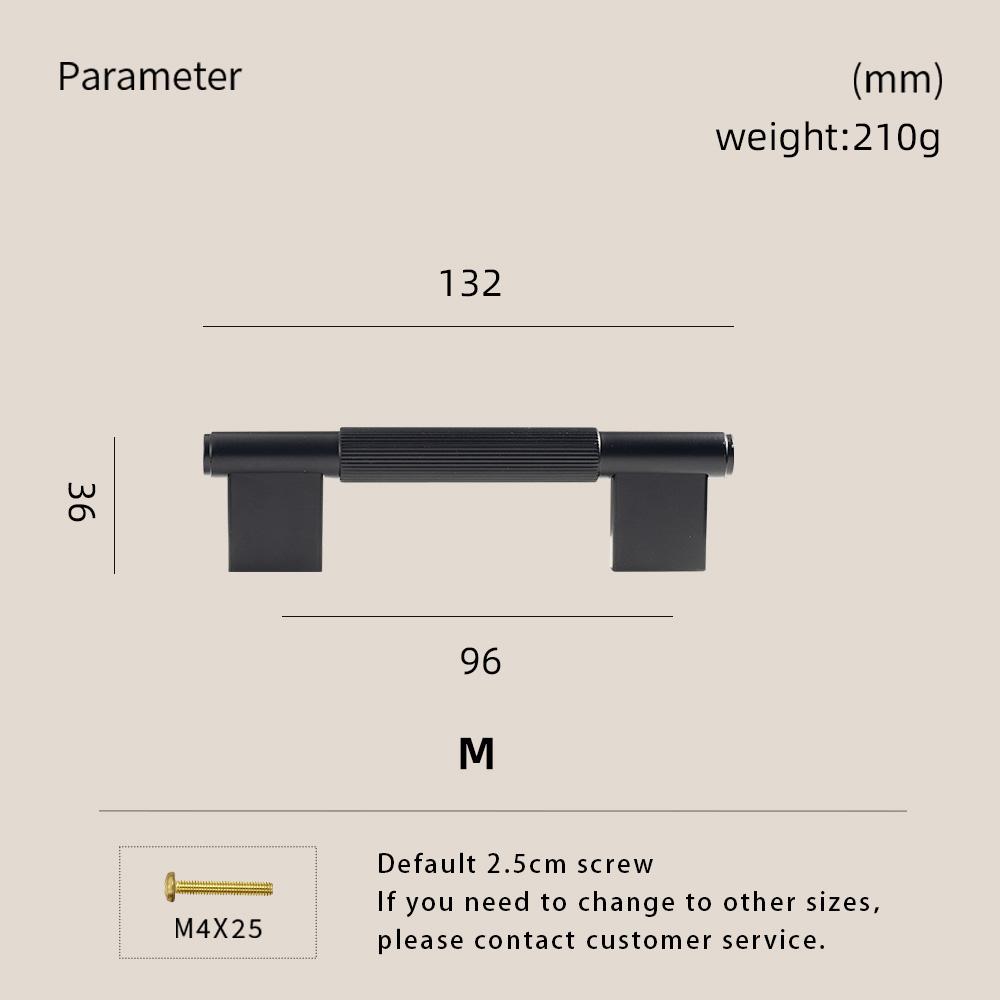 Dooroom Solid Brass Straight Grain Pattern Black Modern Style Cabinet Refrigerator Door Pull Drawer Knobs Hardware Handles