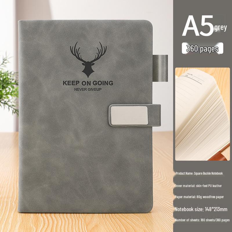 A5 Sheepskin Leather Business Notebook – Thick, Soft Cover for Meetings & Records