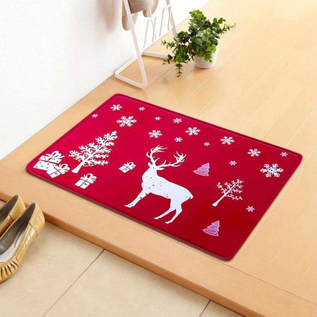 Christmas Decorative Front Door Rug Indoor Outdoor Non-Slip Mat Home Garden Entrance Welcome Doormat