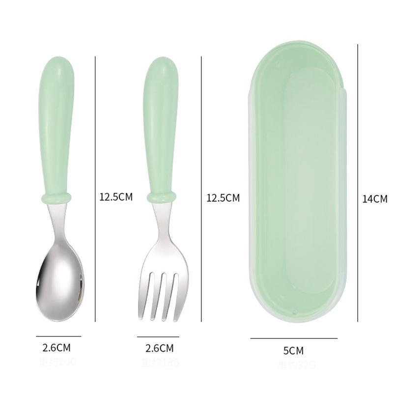Baby Gadgets Tableware Set Children Cutlery Cartoon Food Feeding Spoon Fork
