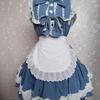 Maid Cosplay Apron Girls Ruffled Waist Apron Kitchen Costume Solid Color Fancy Dress Half Apron Cosplay Outfit Accessory