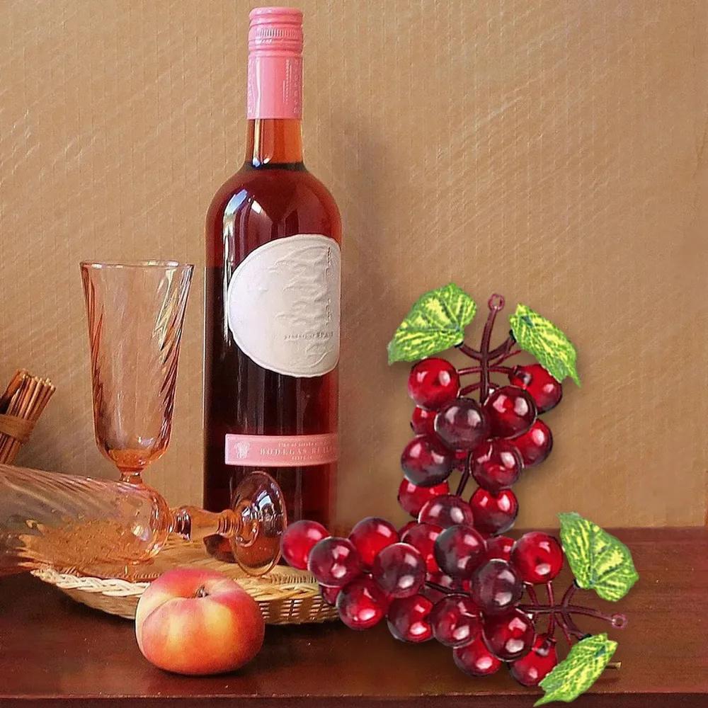 

1pcs 18 Grape Simulation Fruit Home Decoration Photography Props And Ornaments One Size червоний